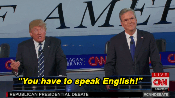 Trump speak English